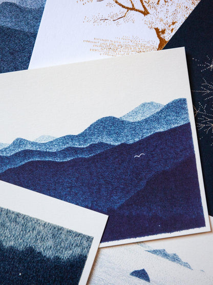 Shunshun Post Card, White Indigo Woods