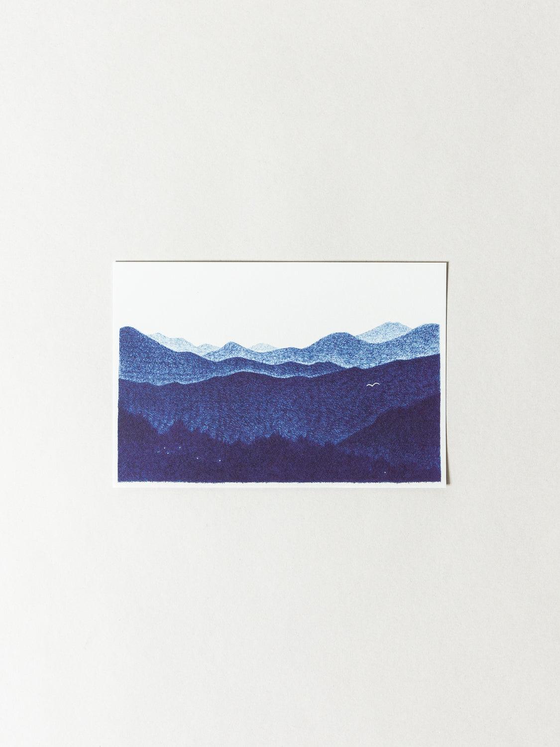 Shunshun Post Card, White Indigo Woods