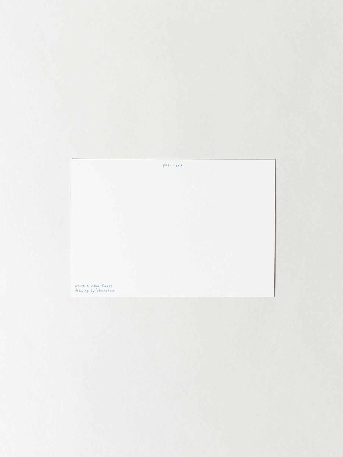 Shunshun Post Card, White Indigo Woods