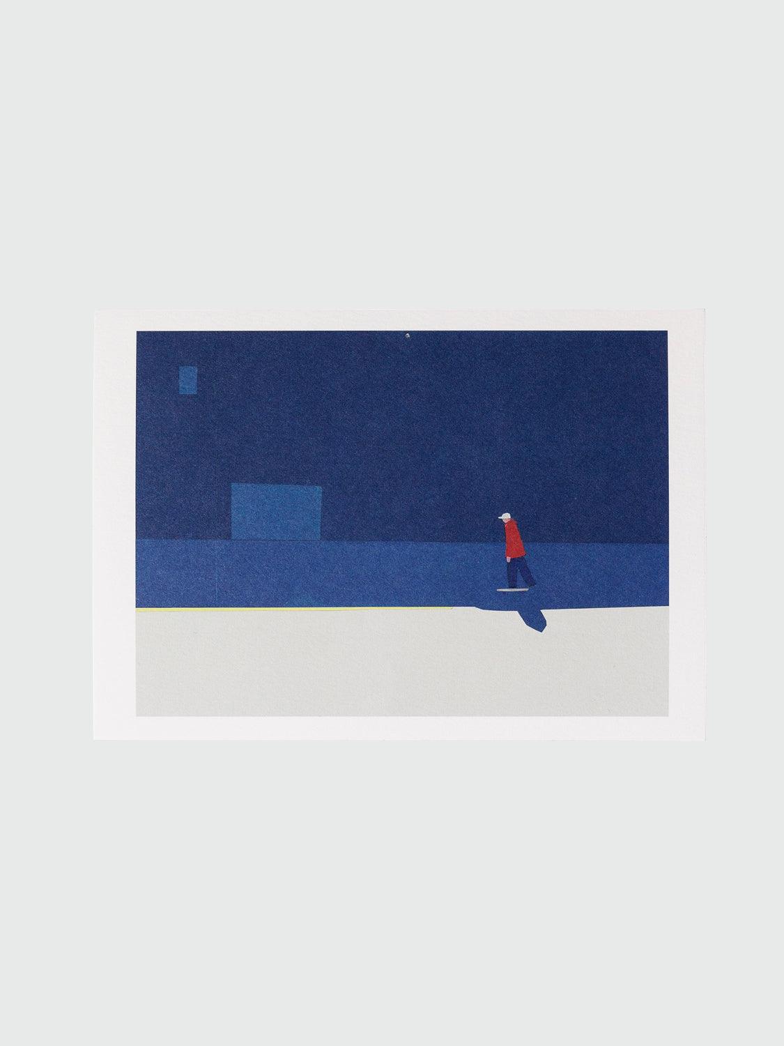 Taku Bannai Postcard - Blue Shadow