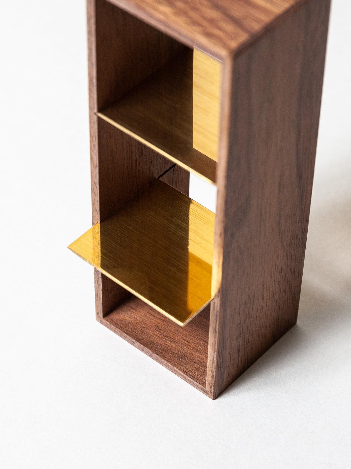 Walnut Wooden Display Box for 3 Sola Cubes