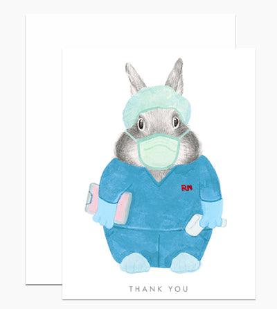 Greeting Card - Thank You Nurse Bunny